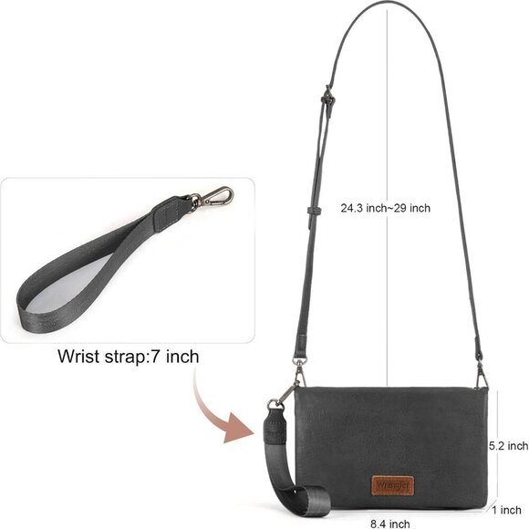 Elegant B-Gray Wrangler Women's Bifold Wallet with RFID Protection and Clutch - Picture 5 of 6